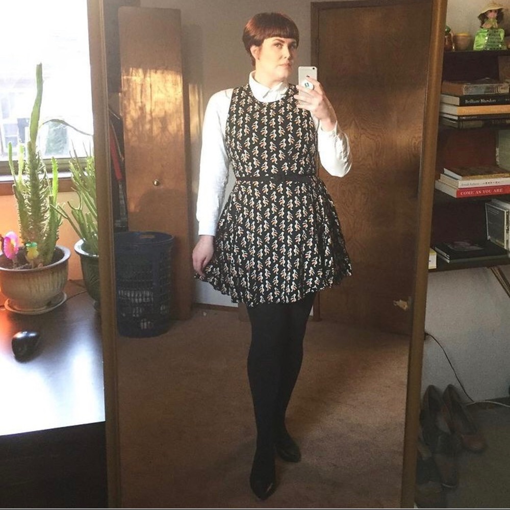 H&M pelican print skater dress